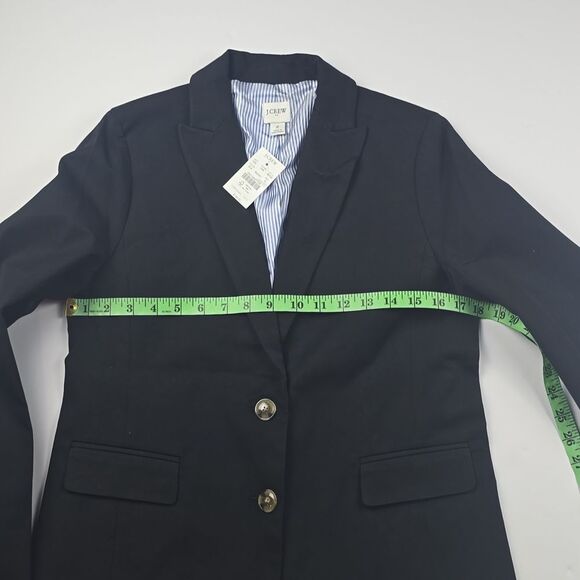 J. Crew Factory NWT Cotton-blend two-button blazer Black Women's size 2 - Picture 7 of 10
